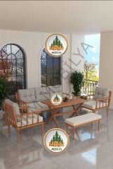 Masif Ahşap Balkon Takımı, Bahçe Takımı, Çay Seti