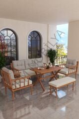 Masif Ahşap Balkon Takımı, Bahçe Takımı, Çay Seti